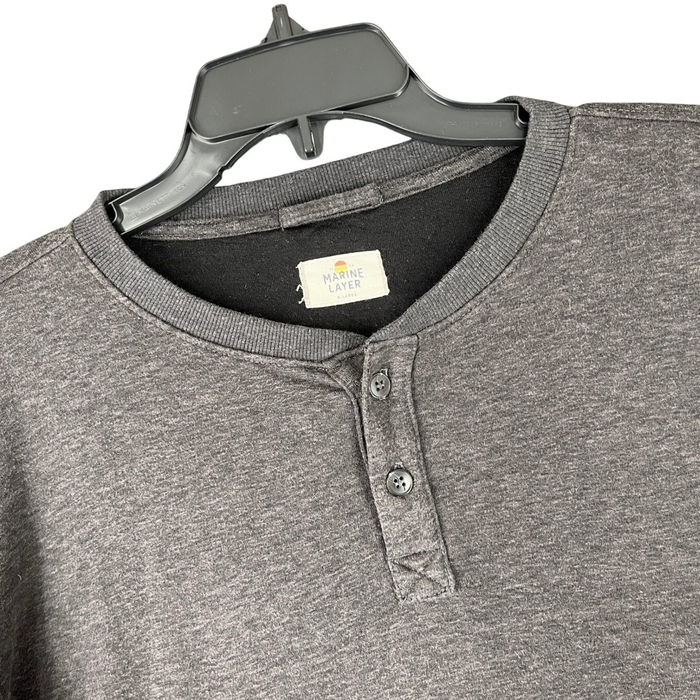 Marine Layer Supima Cotton Modal Henley Shirt Men L USA Made Premium Casual